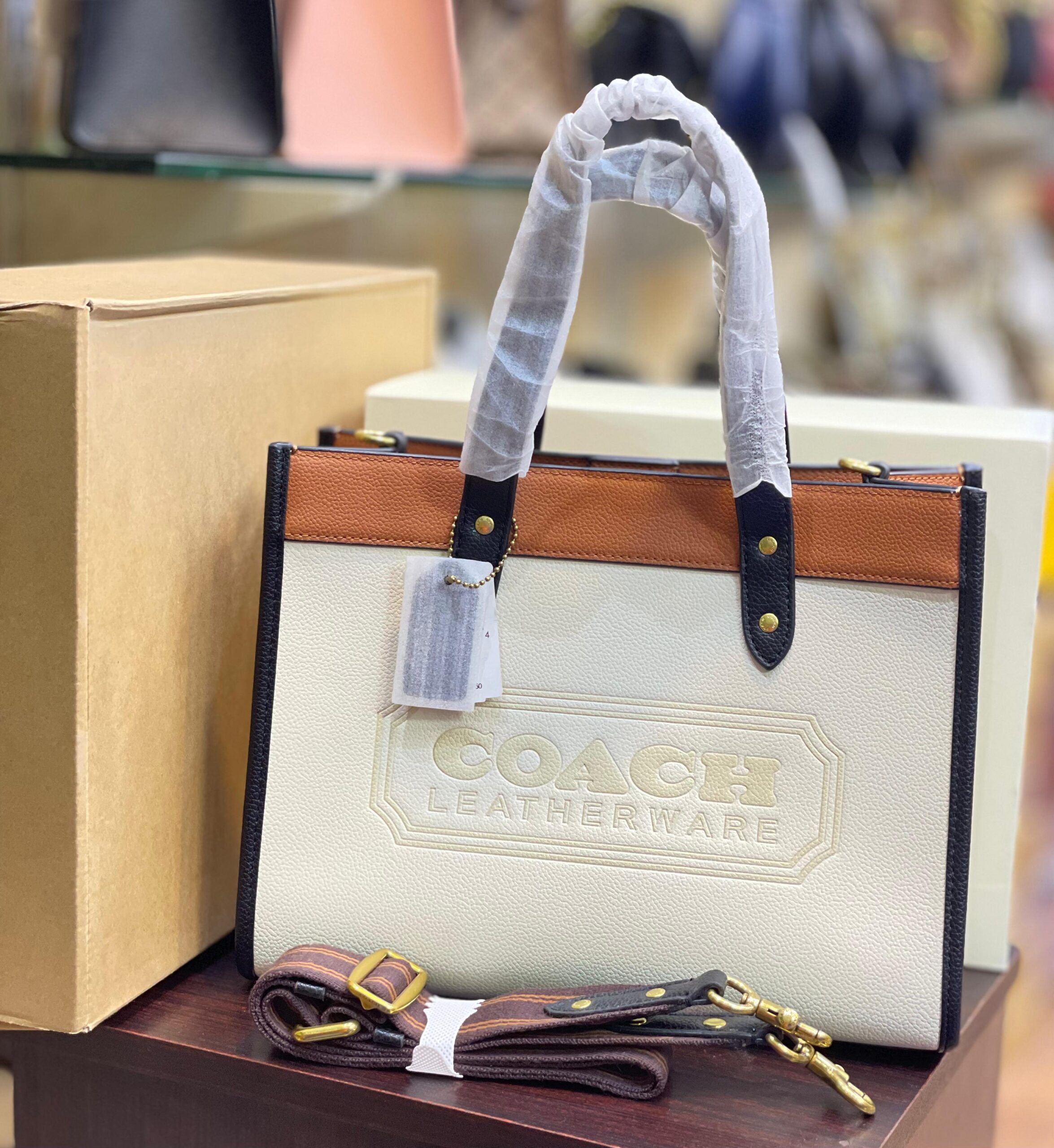 Coach Field Tote 30 In Colorblock With Coach Badge - Image 2